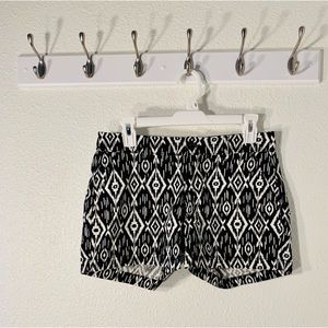Black and white patterned shorts